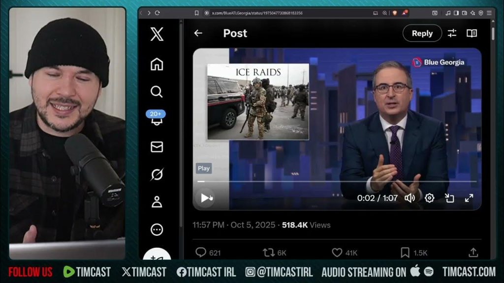 John Oliver Praises Terrorism Against ice In Shocking Show | Tim Pool John Oliver Praises Terrorism Against ice In Shocking Show | Tim Pool