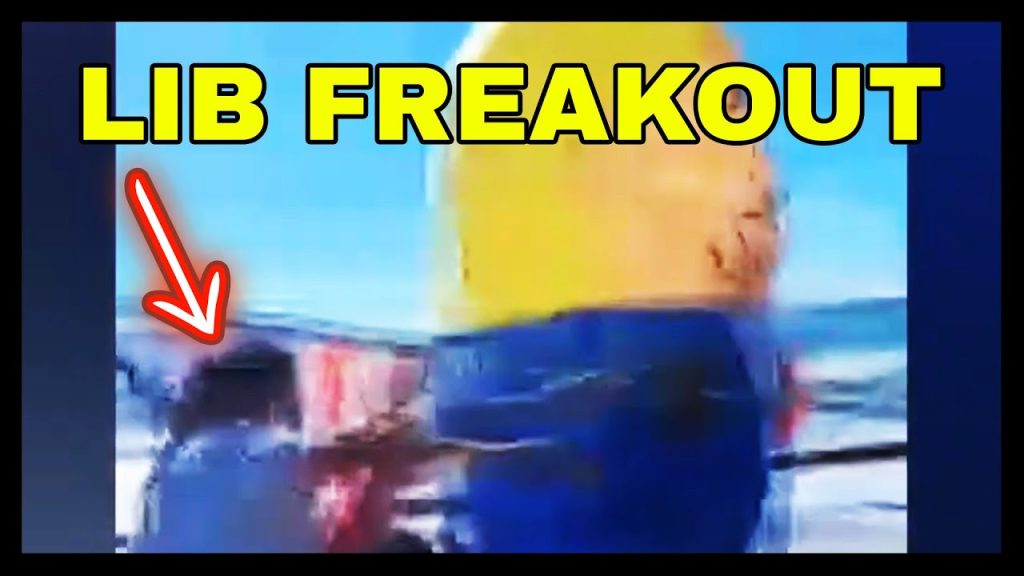 Protestor GOES APE on Inflatable Trump