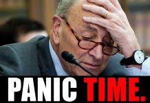 Schumer is SWEATING BULLETS.