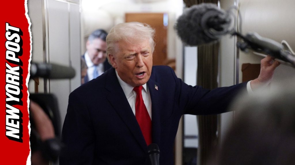 ‘Come On Out’: Trump Jokes as Someone Tries to Get Out of Bathroom Mid-AF1 Presser