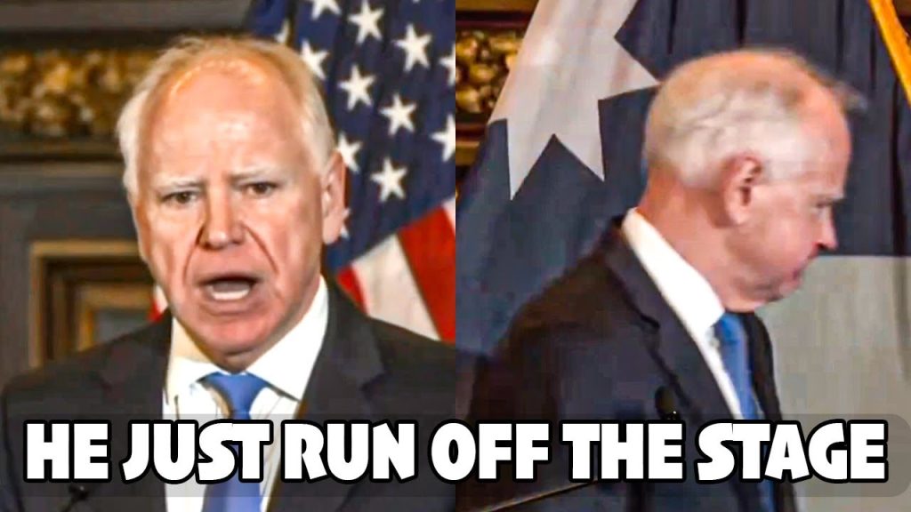 Tim Walz RUNS OFF The Stage In Fear After One Reporter’s Question