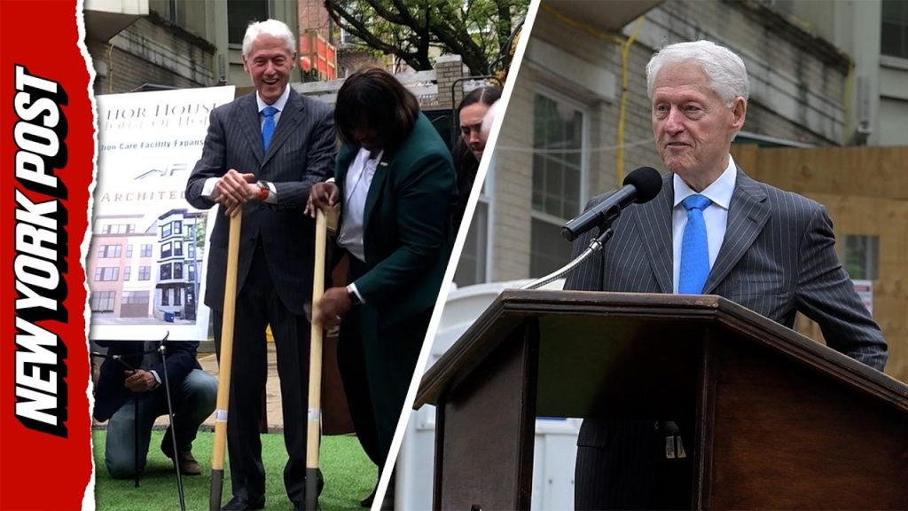 Frail, Unsteady Bill Clinton Makes Rare Public Appearance at NYC Addiction Shelter Groundbreaking