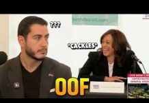 Abdul questioning his life choices as Kamala Harris speaks at a roundtable for him